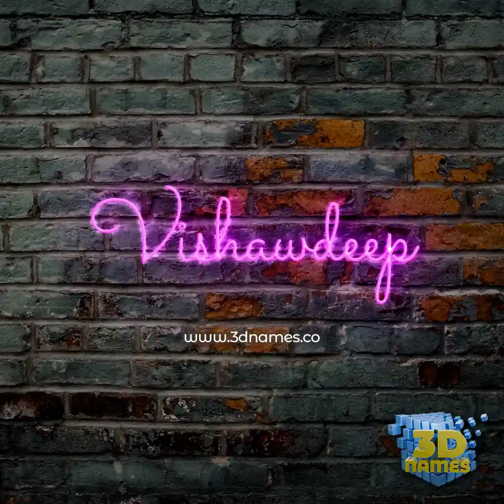 vishawdeep in Pink Neon style - 3D name wallpaper