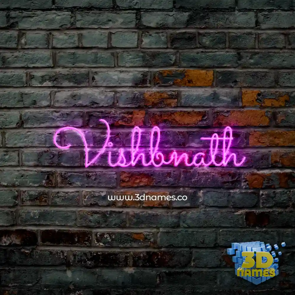 vishbnath in Pink Neon style - 3D name wallpaper