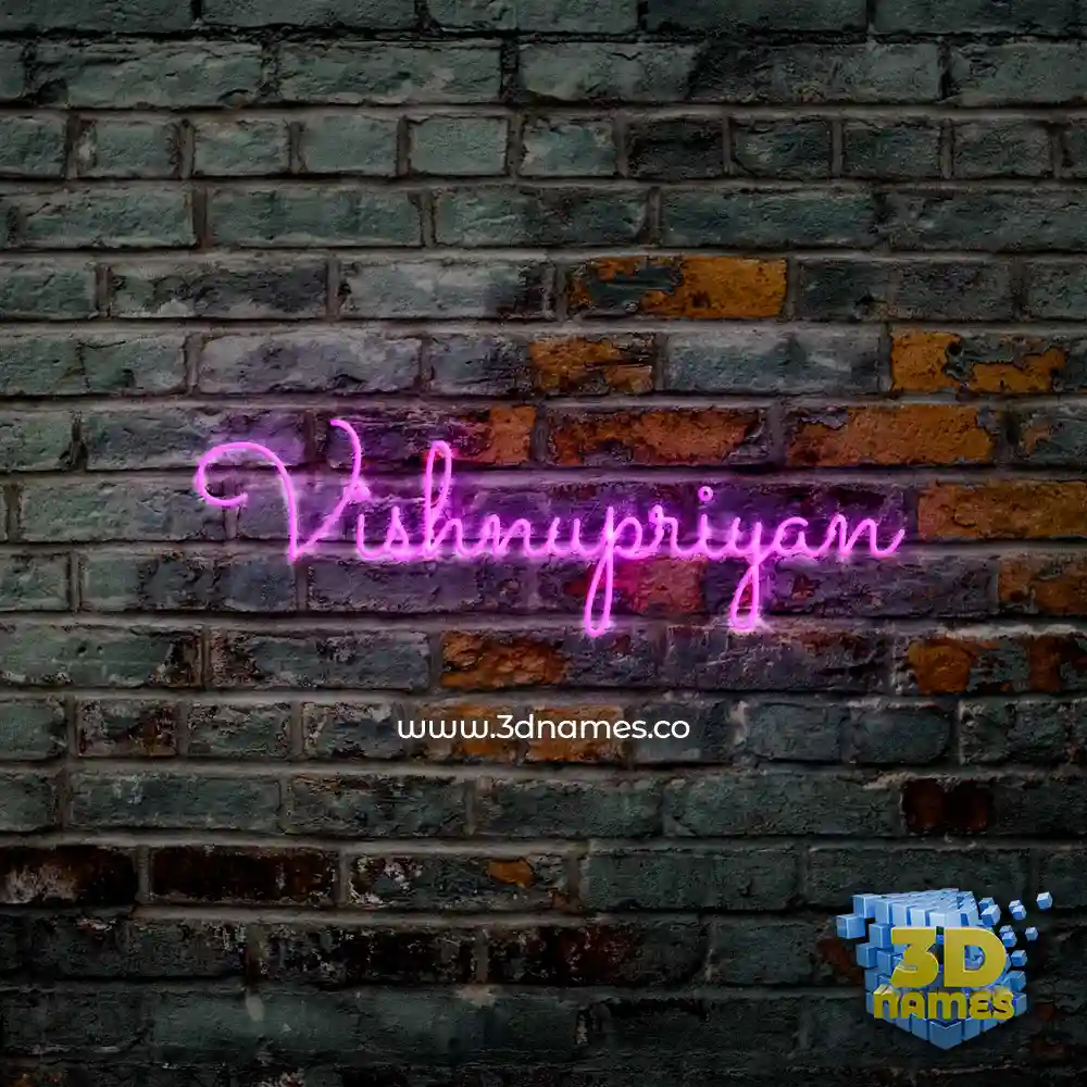 vishnupriyan in Pink Neon style - 3D name wallpaper