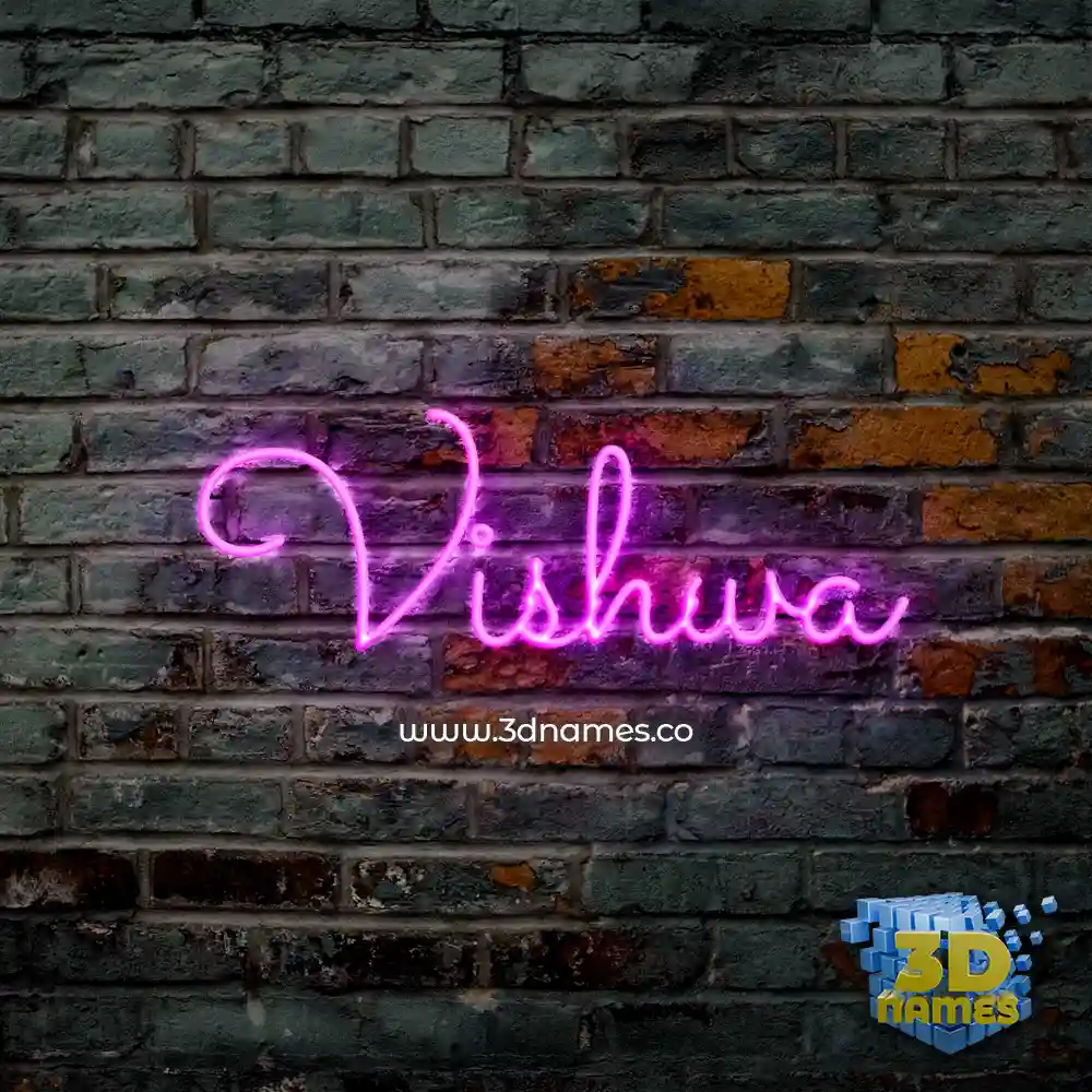 vishwa in Pink Neon style - 3D name wallpaper