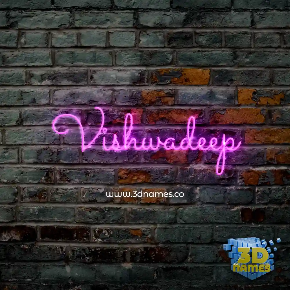 vishwadeep in Pink Neon style - 3D name wallpaper