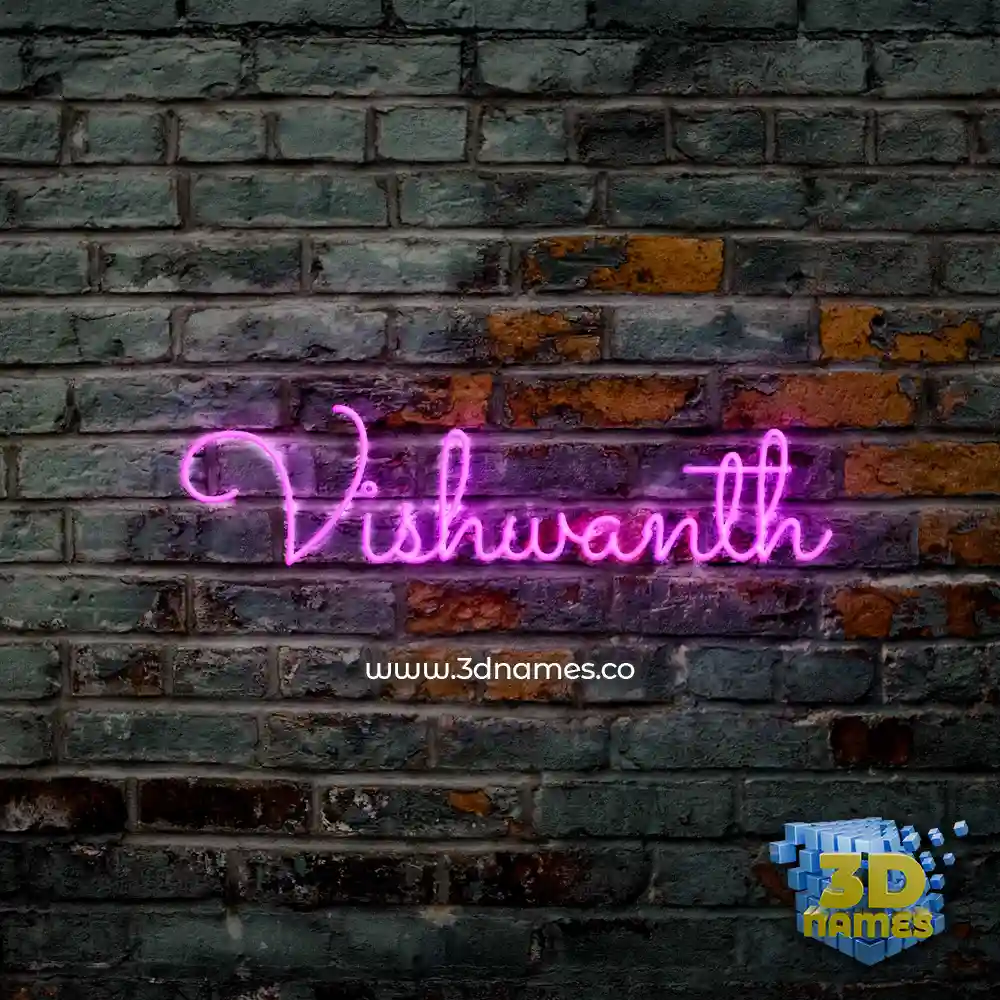vishwanth in Pink Neon style - 3D name wallpaper