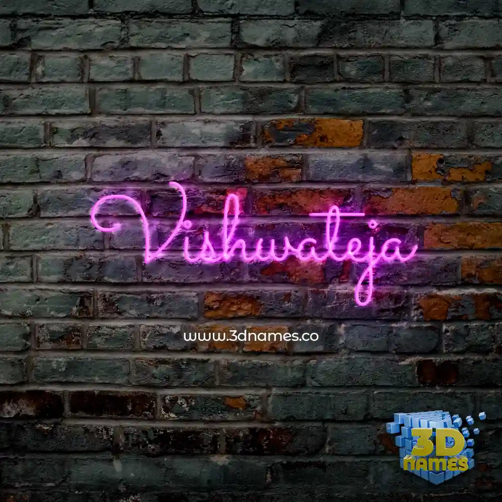 vishwateja in Pink Neon style - 3D name wallpaper