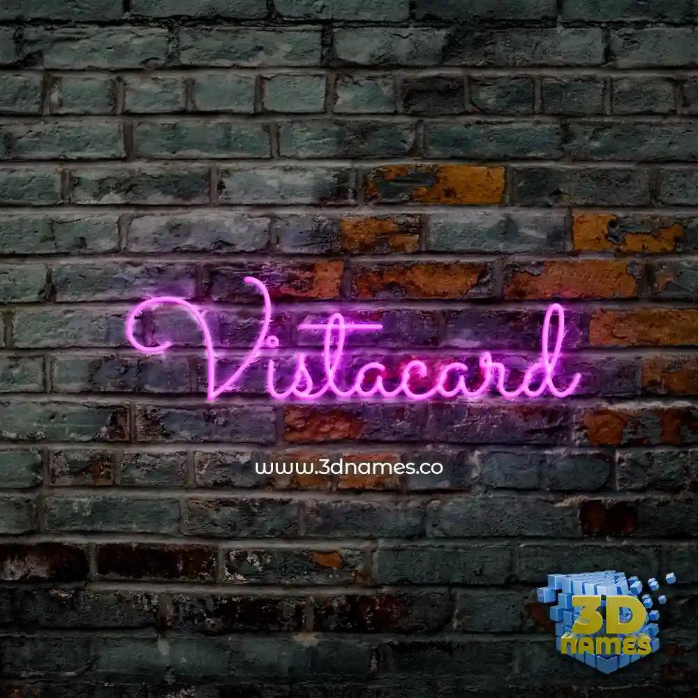 vistacard in Pink Neon style - 3D name wallpaper