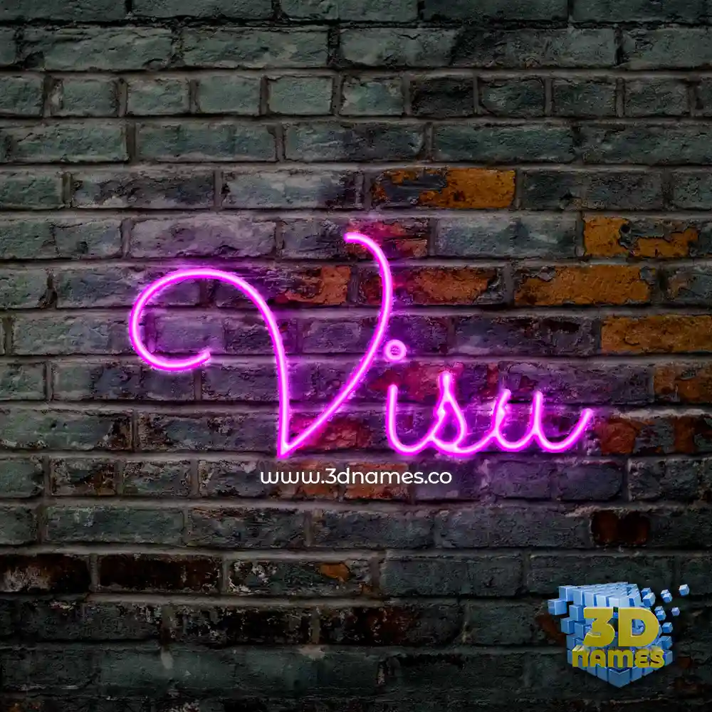 visu in Pink Neon style - 3D name wallpaper