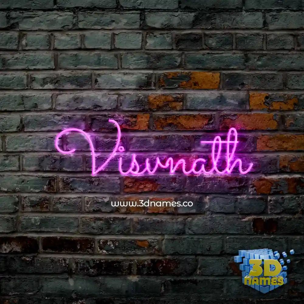 visvnath in Pink Neon style - 3D name wallpaper