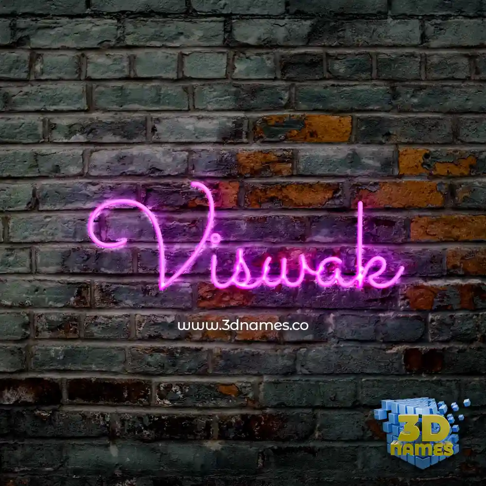 viswak in Pink Neon style - 3D name wallpaper