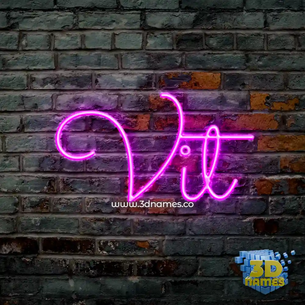 vit in Pink Neon style - 3D name wallpaper