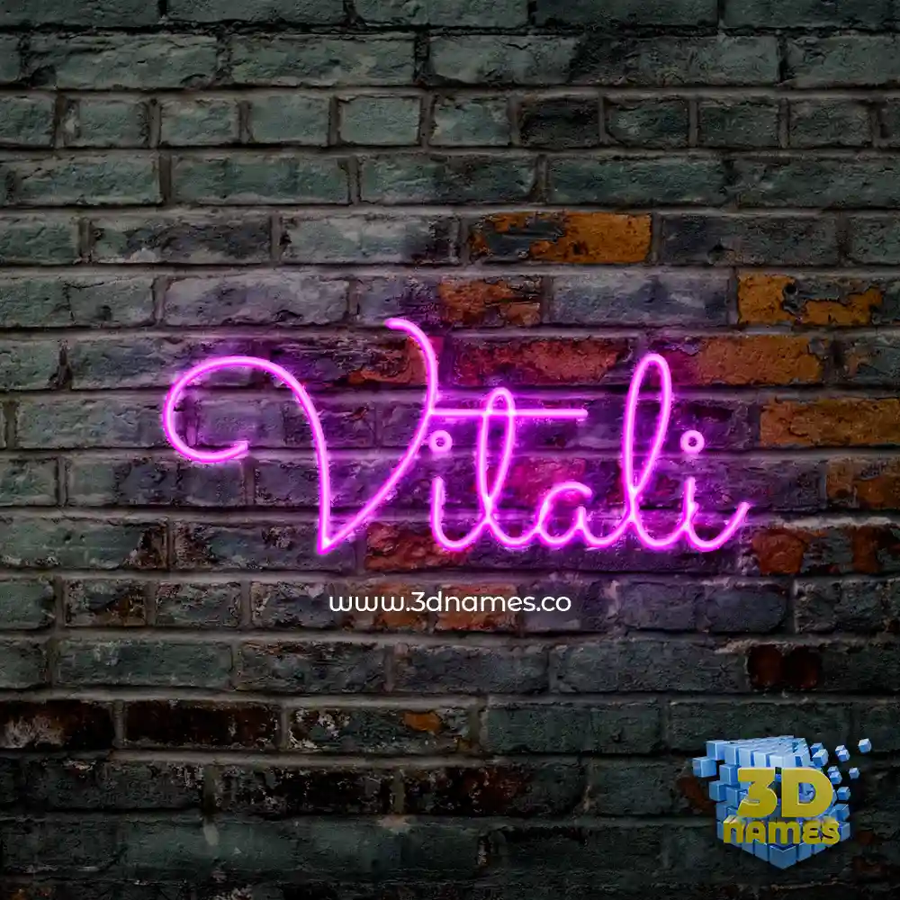 vitali in Pink Neon style - 3D name wallpaper