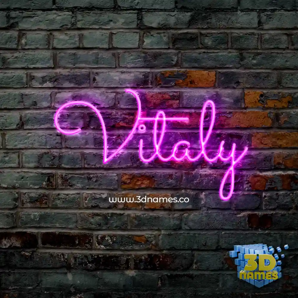 vitaly in Pink Neon style - 3D name wallpaper
