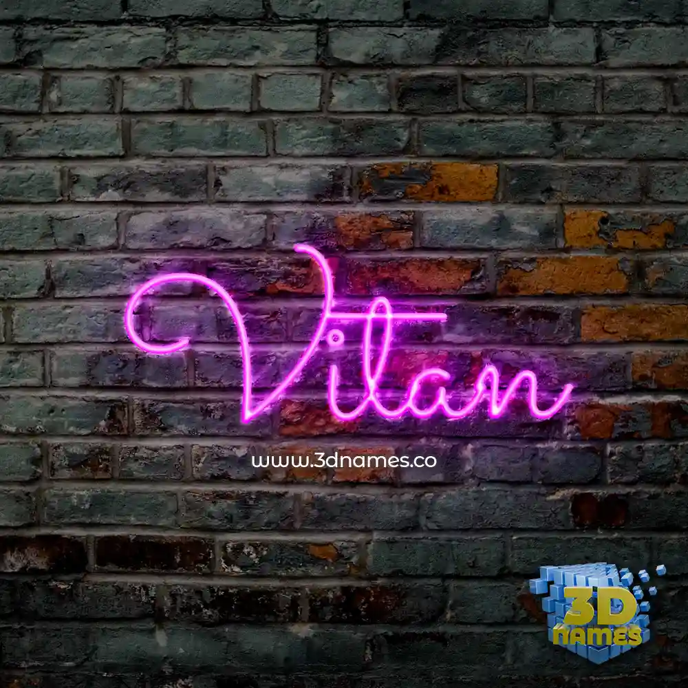 vitan in Pink Neon style - 3D name wallpaper