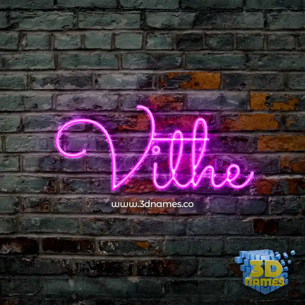 vithe in Pink Neon style - 3D name wallpaper