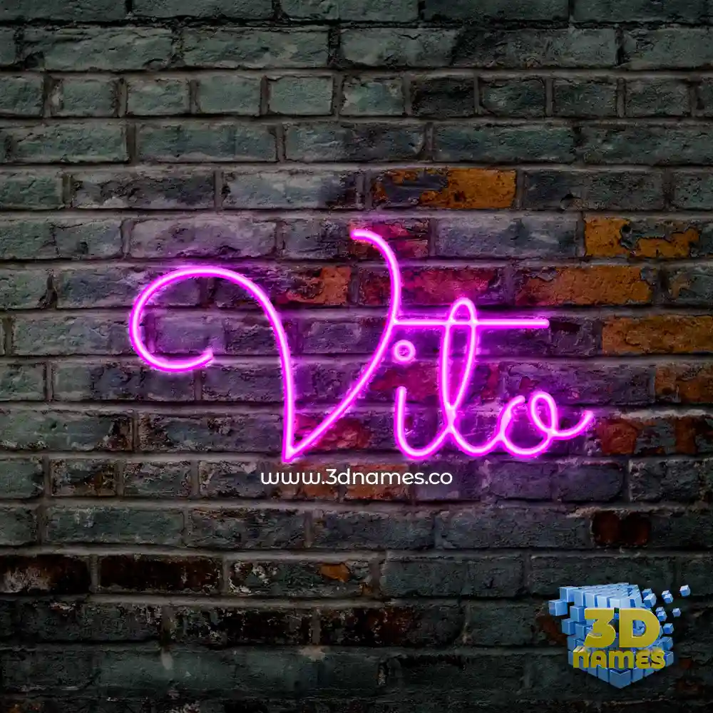 vito in Pink Neon style - 3D name wallpaper