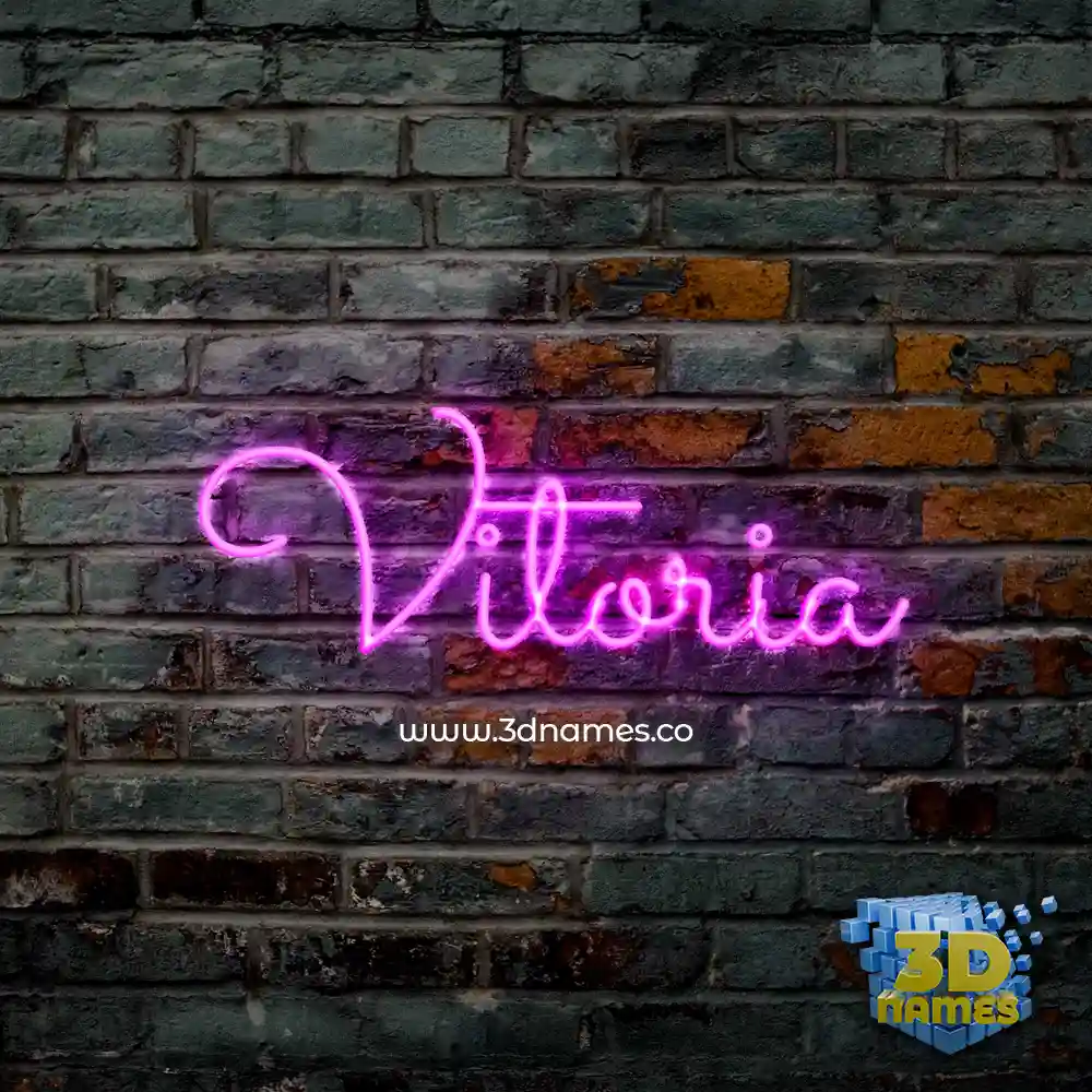 vitoria in Pink Neon style - 3D name wallpaper