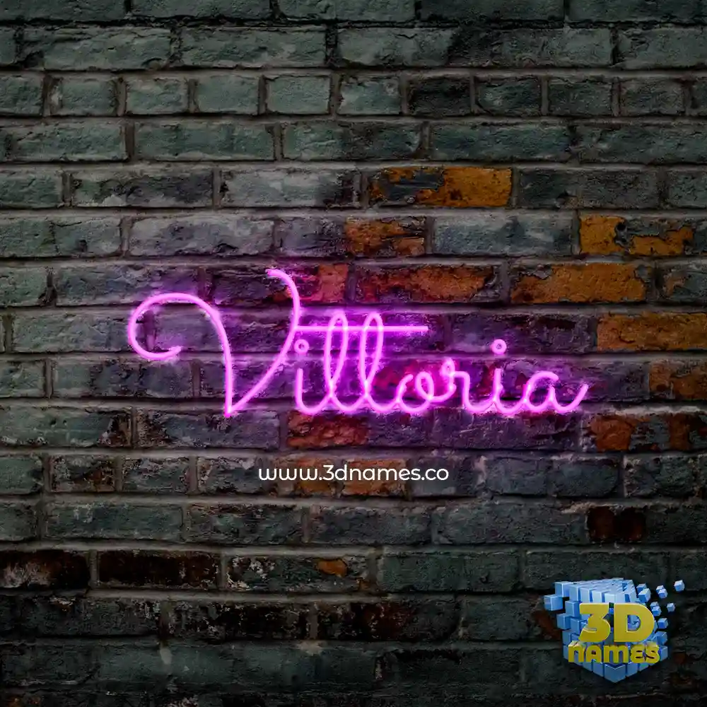 vittoria in Pink Neon style - 3D name wallpaper