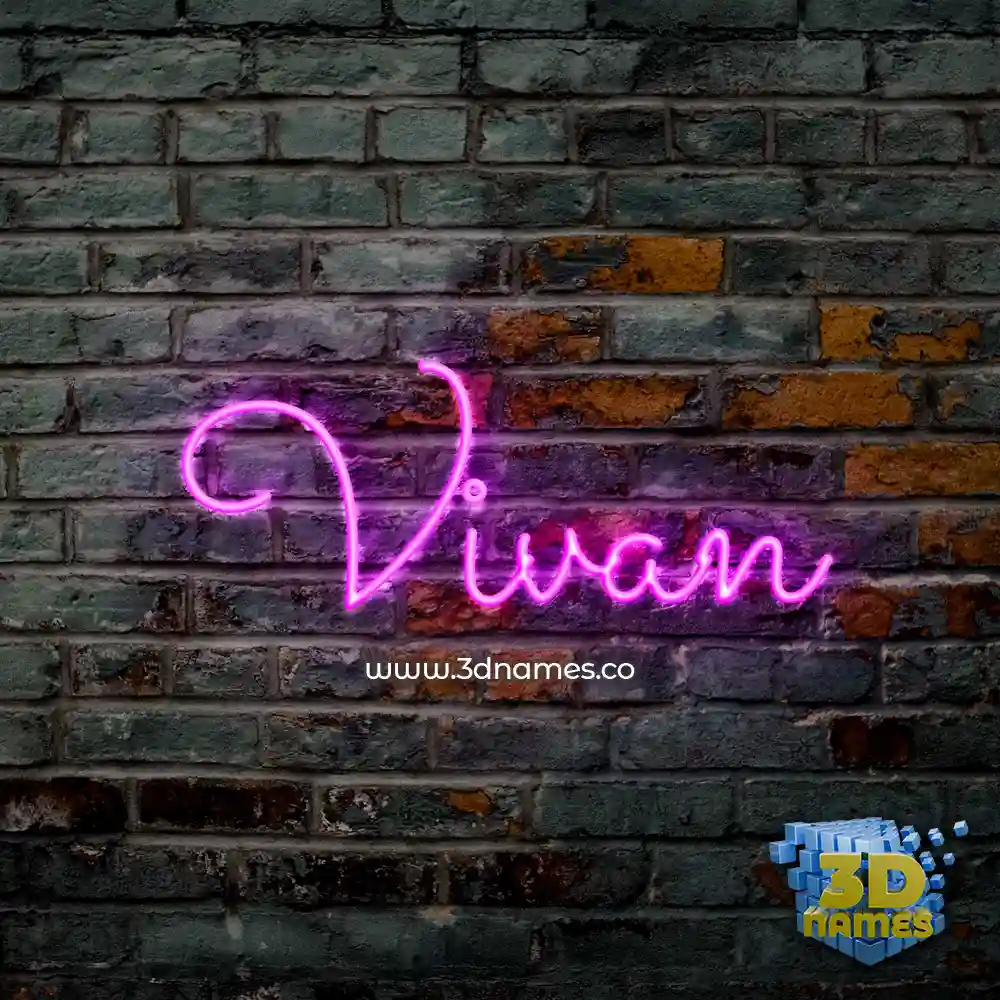 vivan in Pink Neon style - 3D name wallpaper