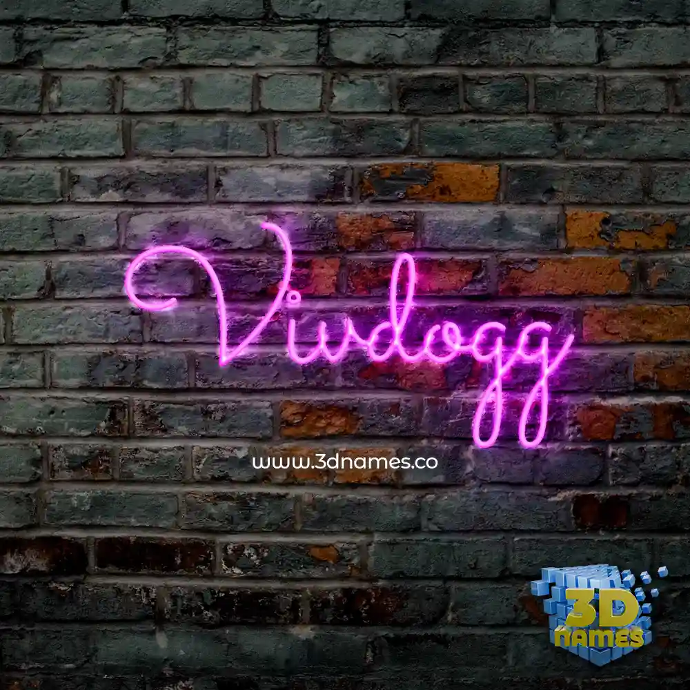 vivdogg in Pink Neon style - 3D name wallpaper