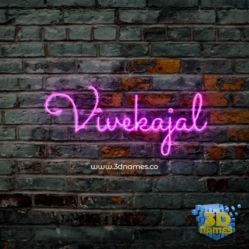 vivekajal in Pink Neon style - 3D name wallpaper