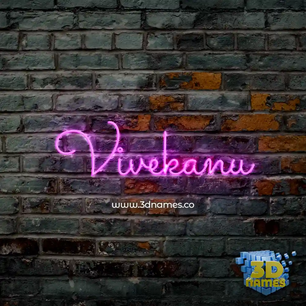 vivekanu in Pink Neon style - 3D name wallpaper