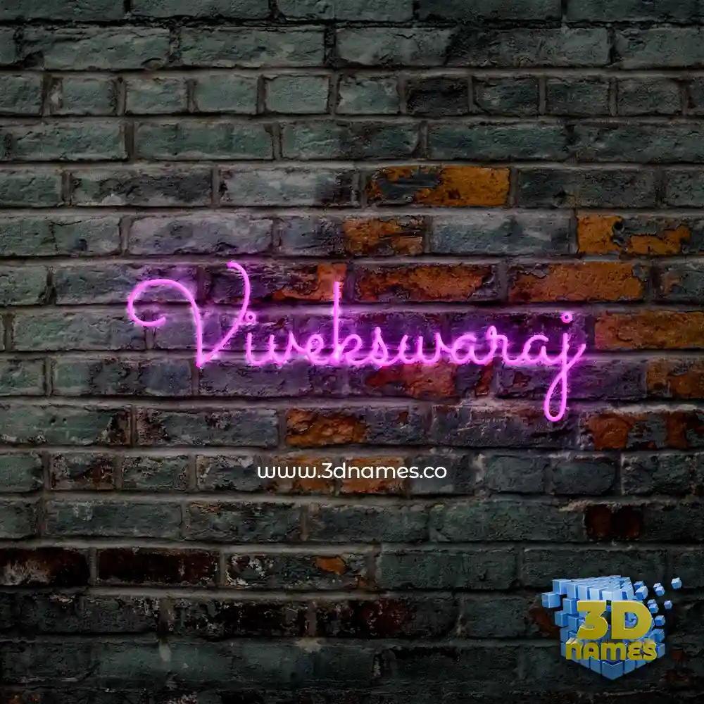 vivekswaraj in Pink Neon style - 3D name wallpaper
