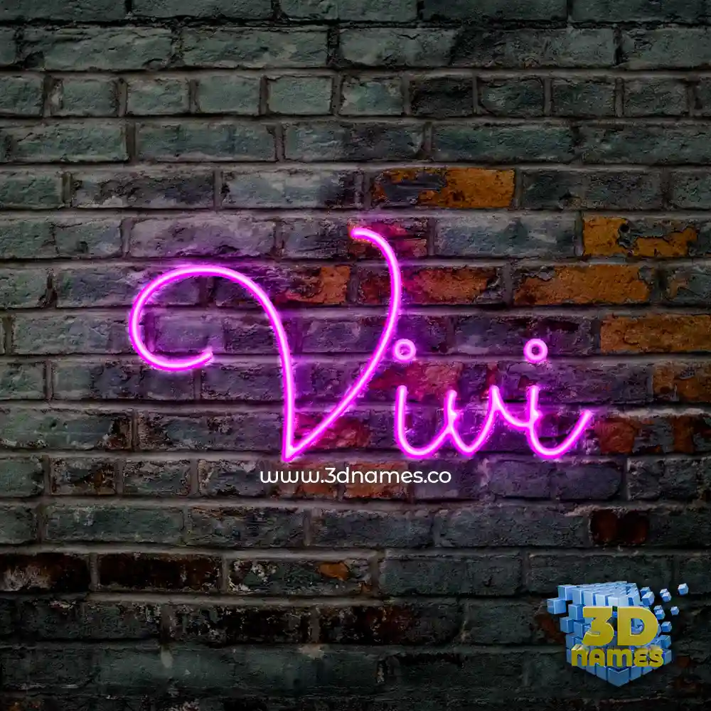 vivi in Pink Neon style - 3D name wallpaper