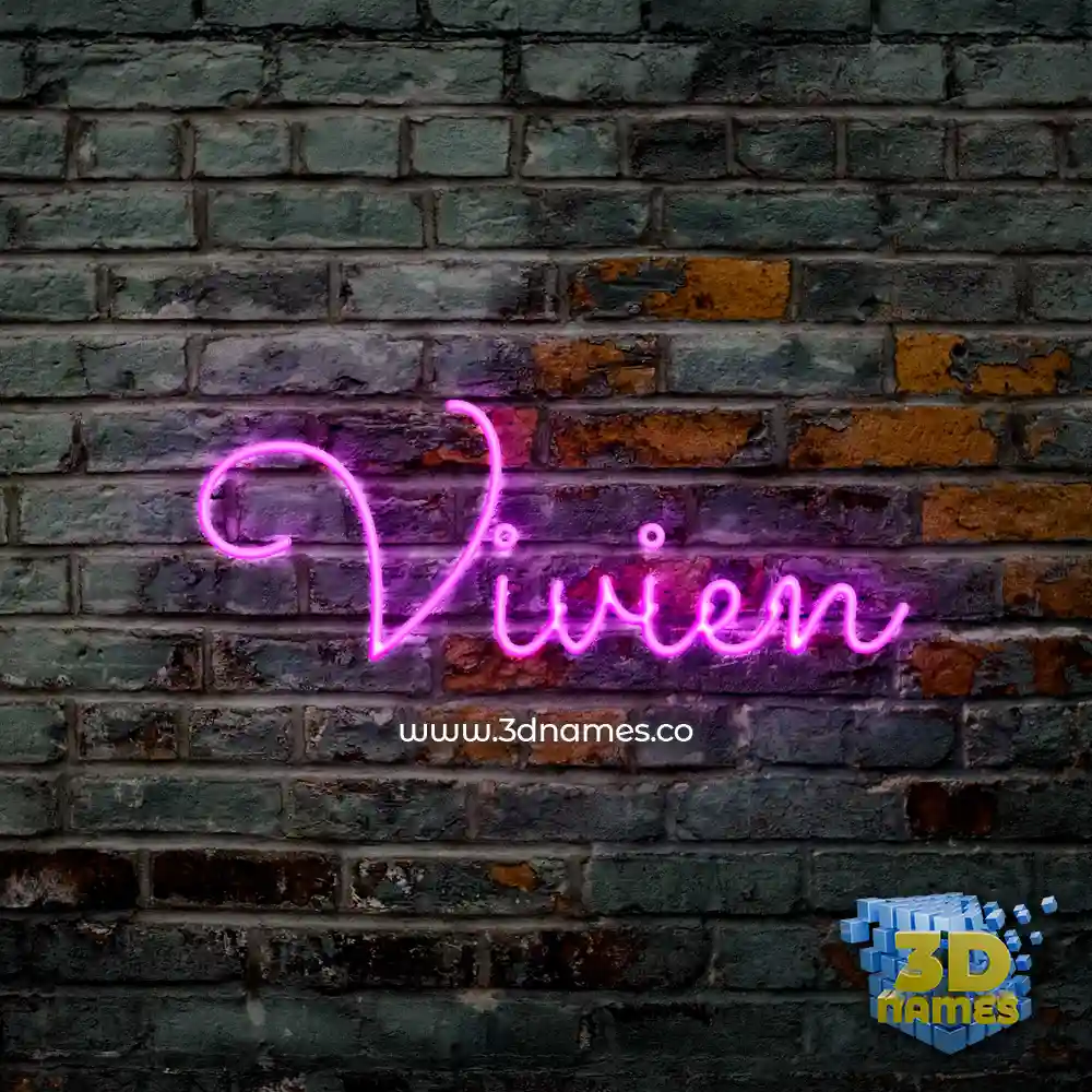 vivien in Pink Neon style - 3D name wallpaper