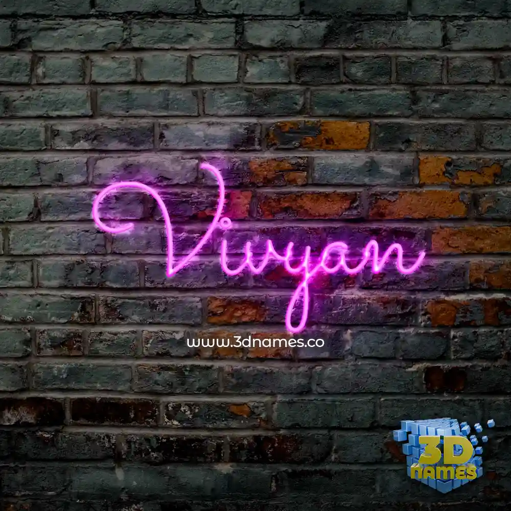 vivyan in Pink Neon style - 3D name wallpaper