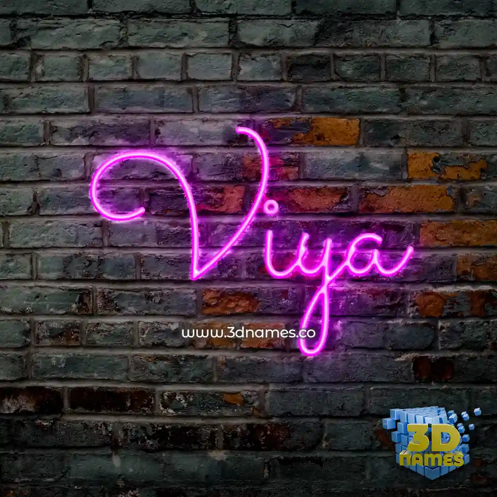 viya in Pink Neon style - 3D name wallpaper