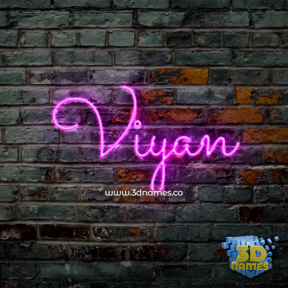 viyan in Pink Neon style - 3D name wallpaper