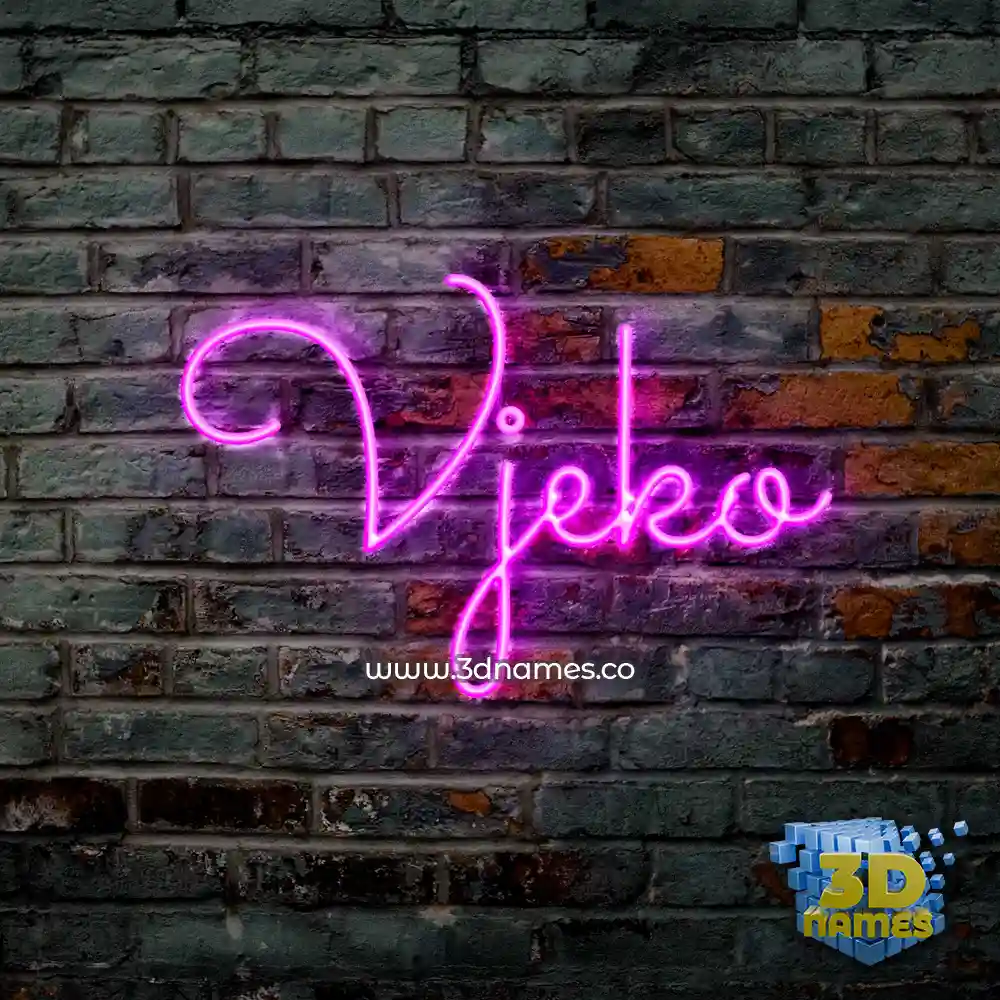 vjeko in Pink Neon style - 3D name wallpaper