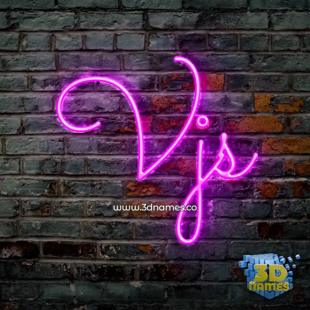 vjs in Pink Neon style - 3D name wallpaper