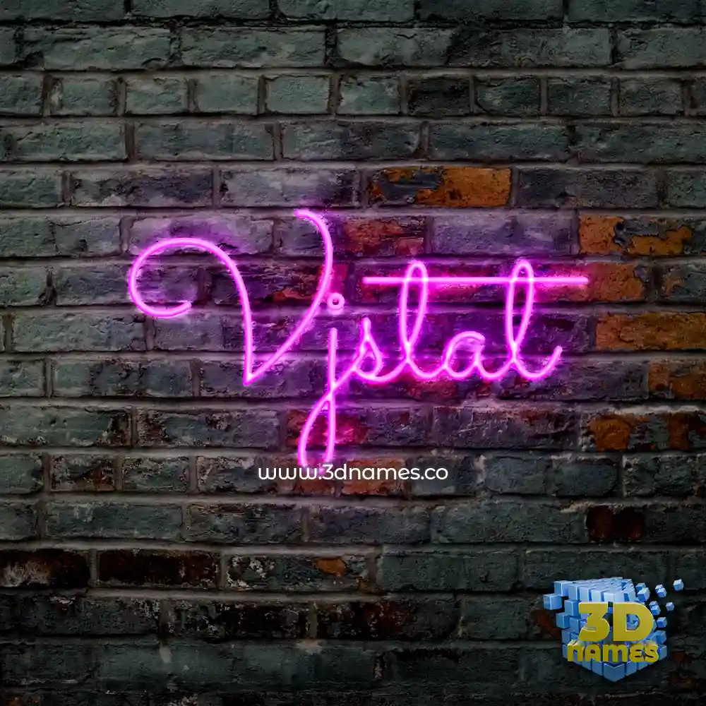 vjstat in Pink Neon style - 3D name wallpaper