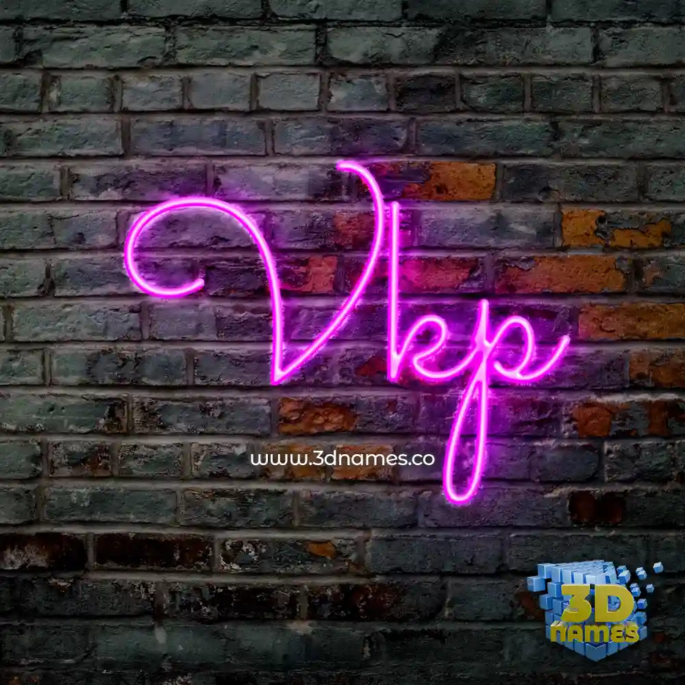 vkp in Pink Neon style - 3D name wallpaper