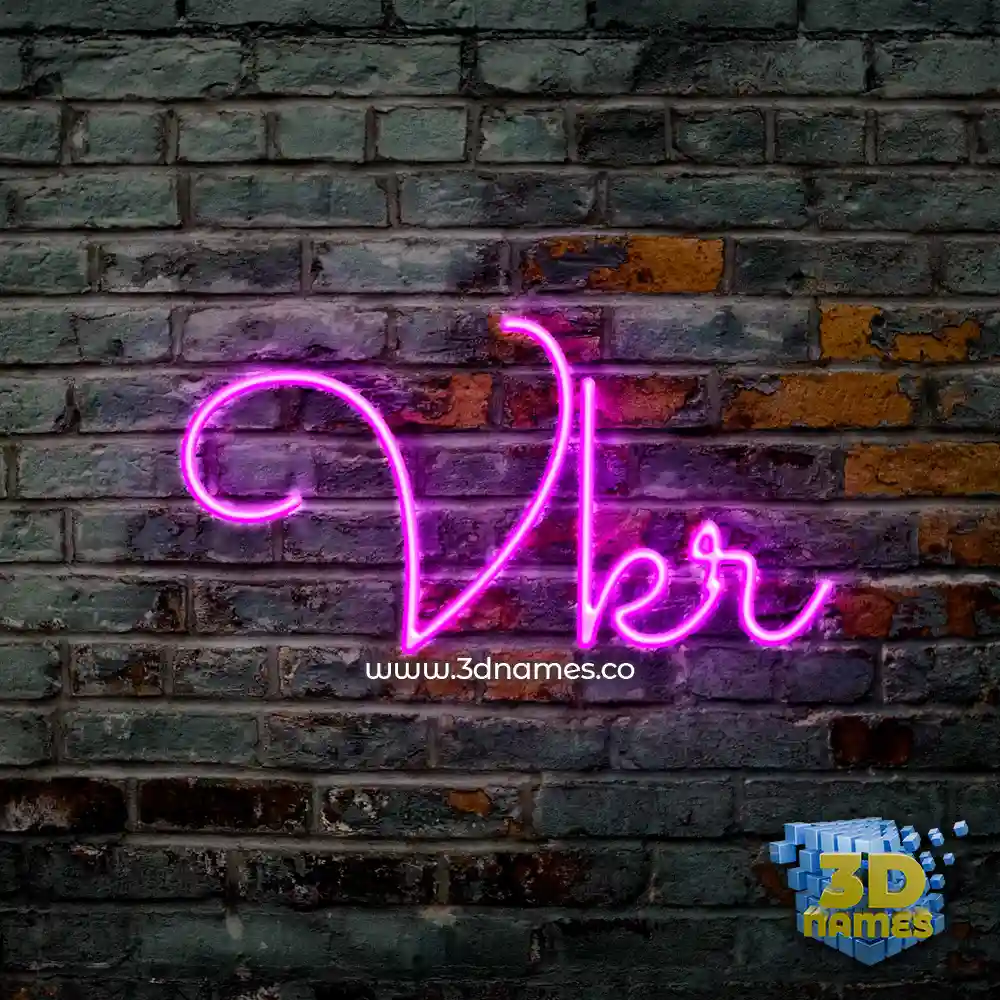 vkr in Pink Neon style - 3D name wallpaper