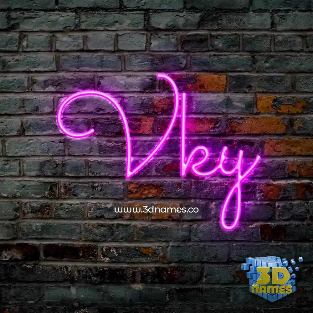 vky in Pink Neon style - 3D name wallpaper