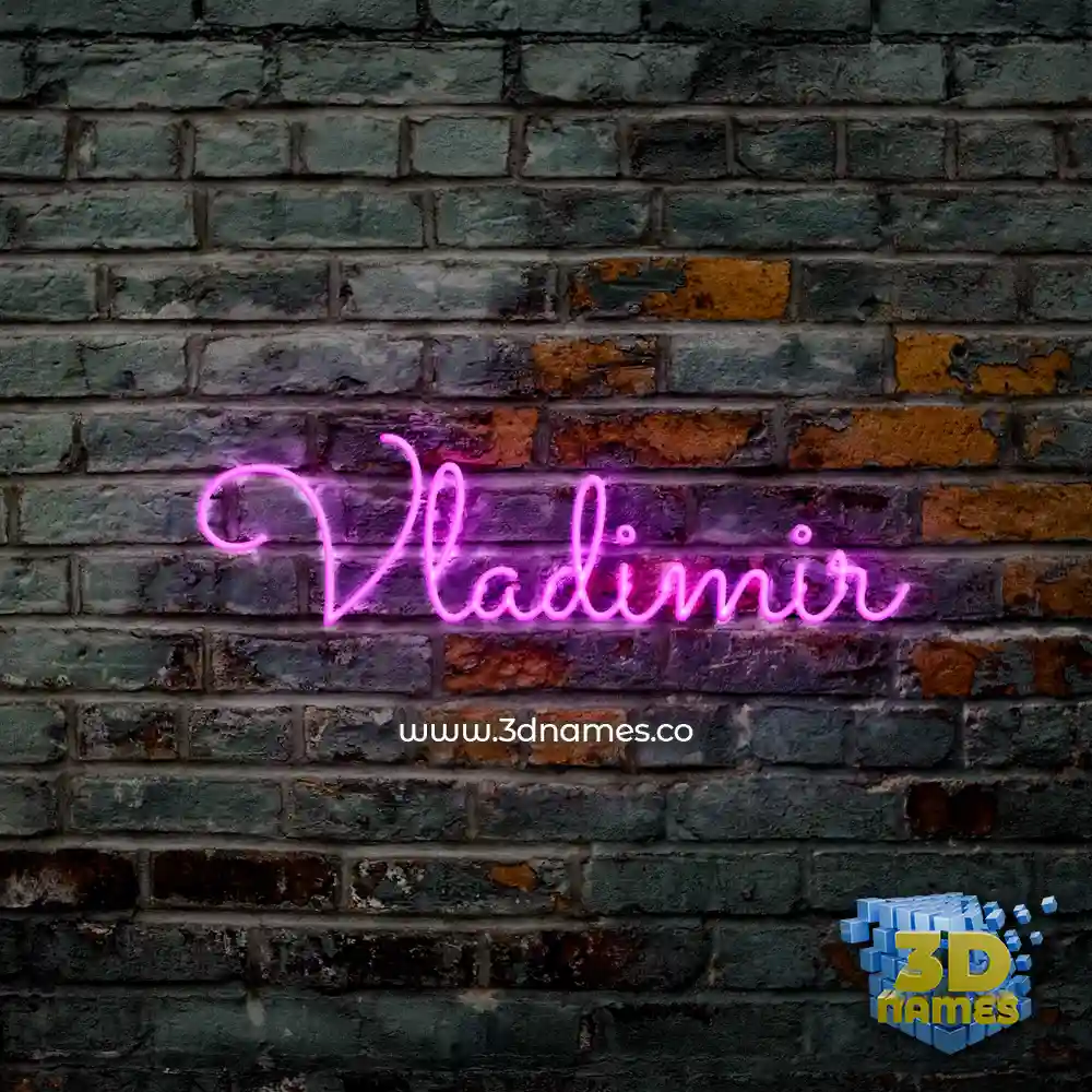 vladimir in Pink Neon style - 3D name wallpaper