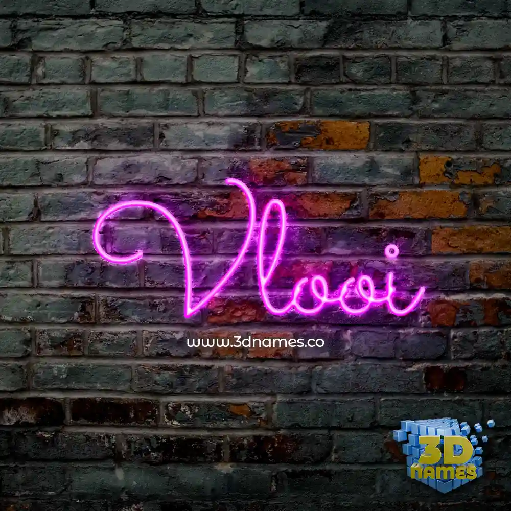 vlooi in Pink Neon style - 3D name wallpaper