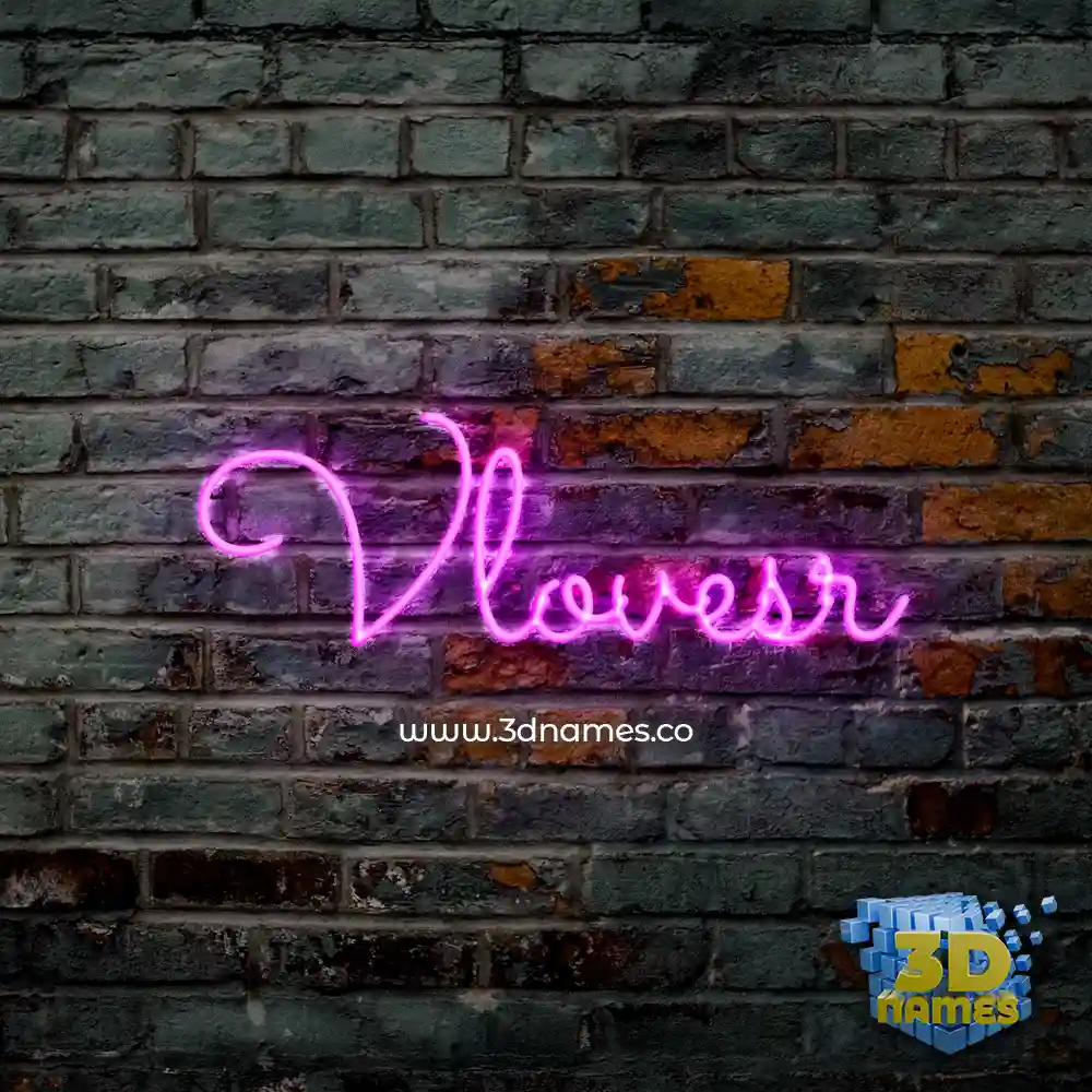 vlovesr in Pink Neon style - 3D name wallpaper