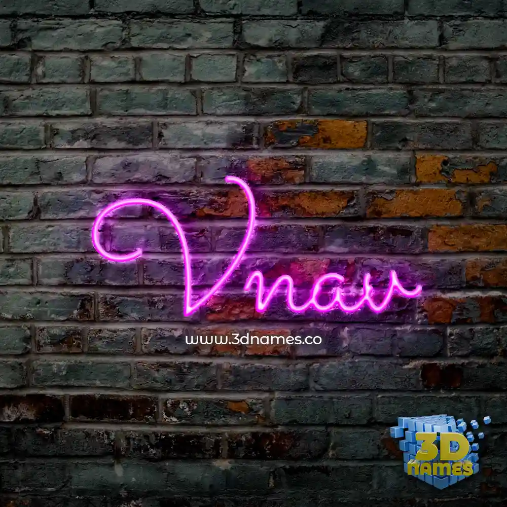vnav in Pink Neon style - 3D name wallpaper