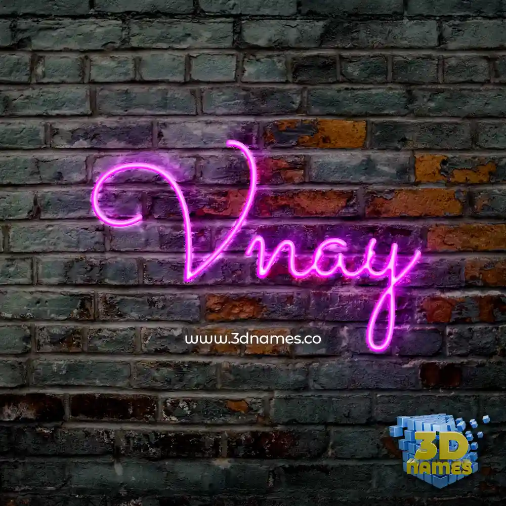vnay in Pink Neon style - 3D name wallpaper
