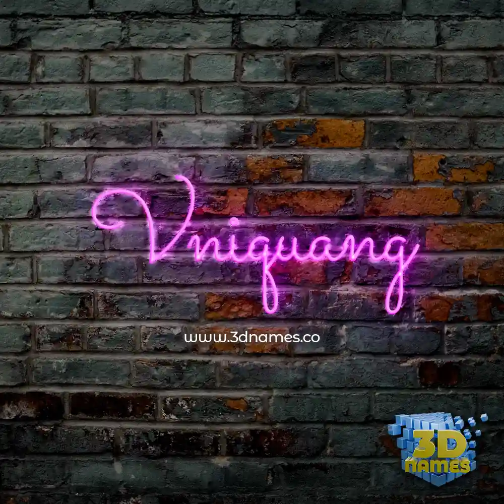 vniquang in Pink Neon style - 3D name wallpaper