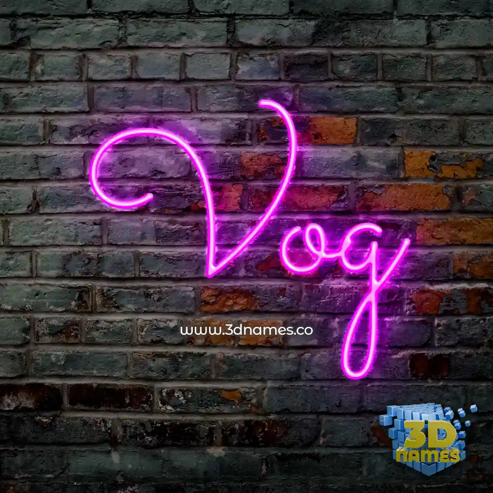 vog in Pink Neon style - 3D name wallpaper