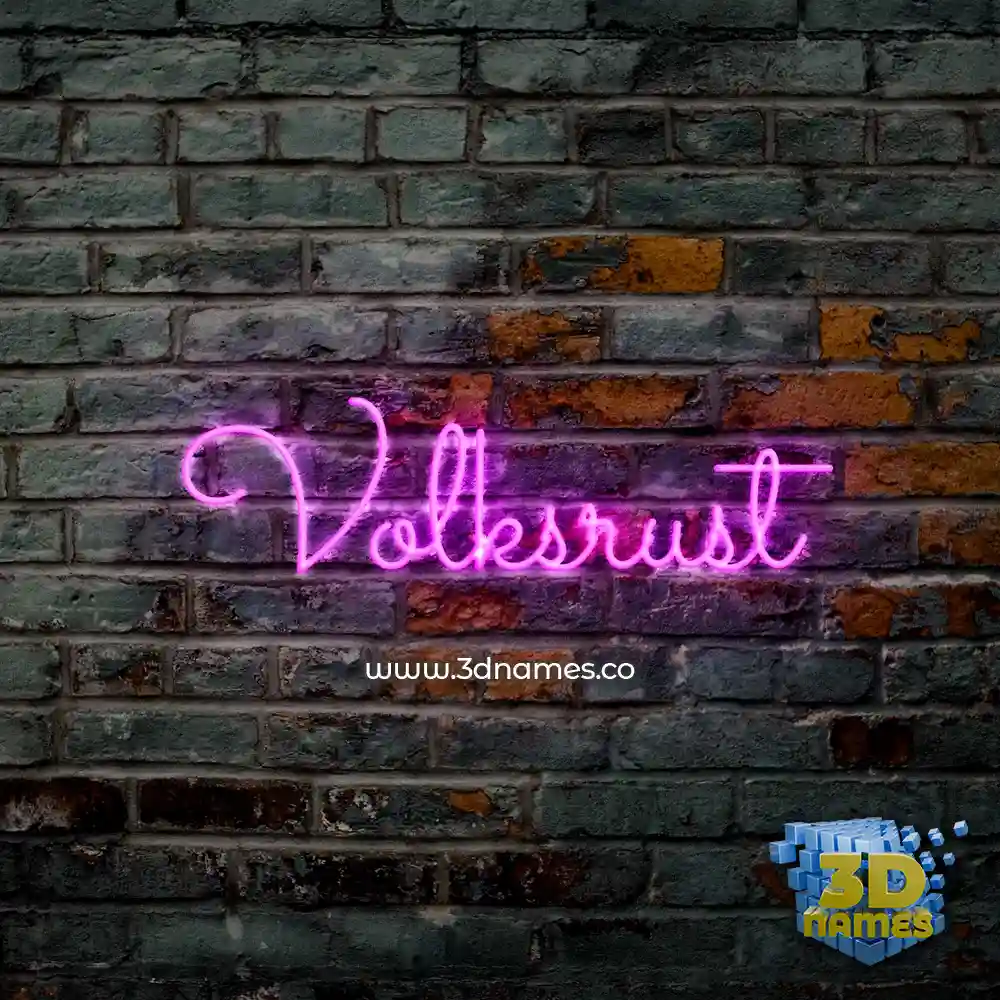 volksrust in Pink Neon style - 3D name wallpaper