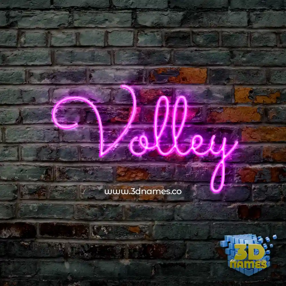 volley in Pink Neon style - 3D name wallpaper