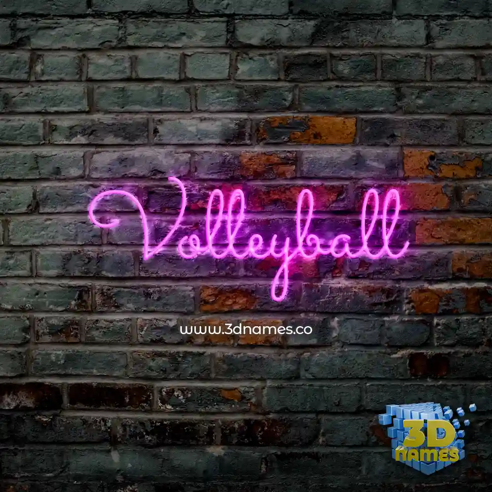 volleyball in Pink Neon style - 3D name wallpaper
