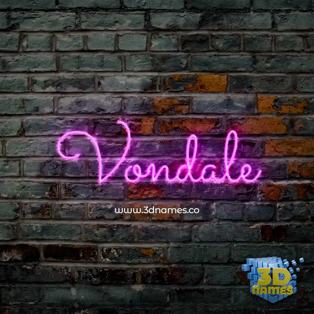 vondale in Pink Neon style - 3D name wallpaper