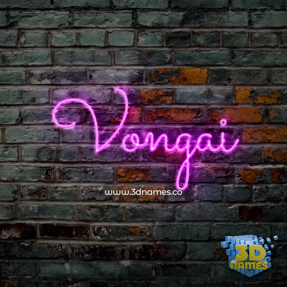 vongai in Pink Neon style - 3D name wallpaper
