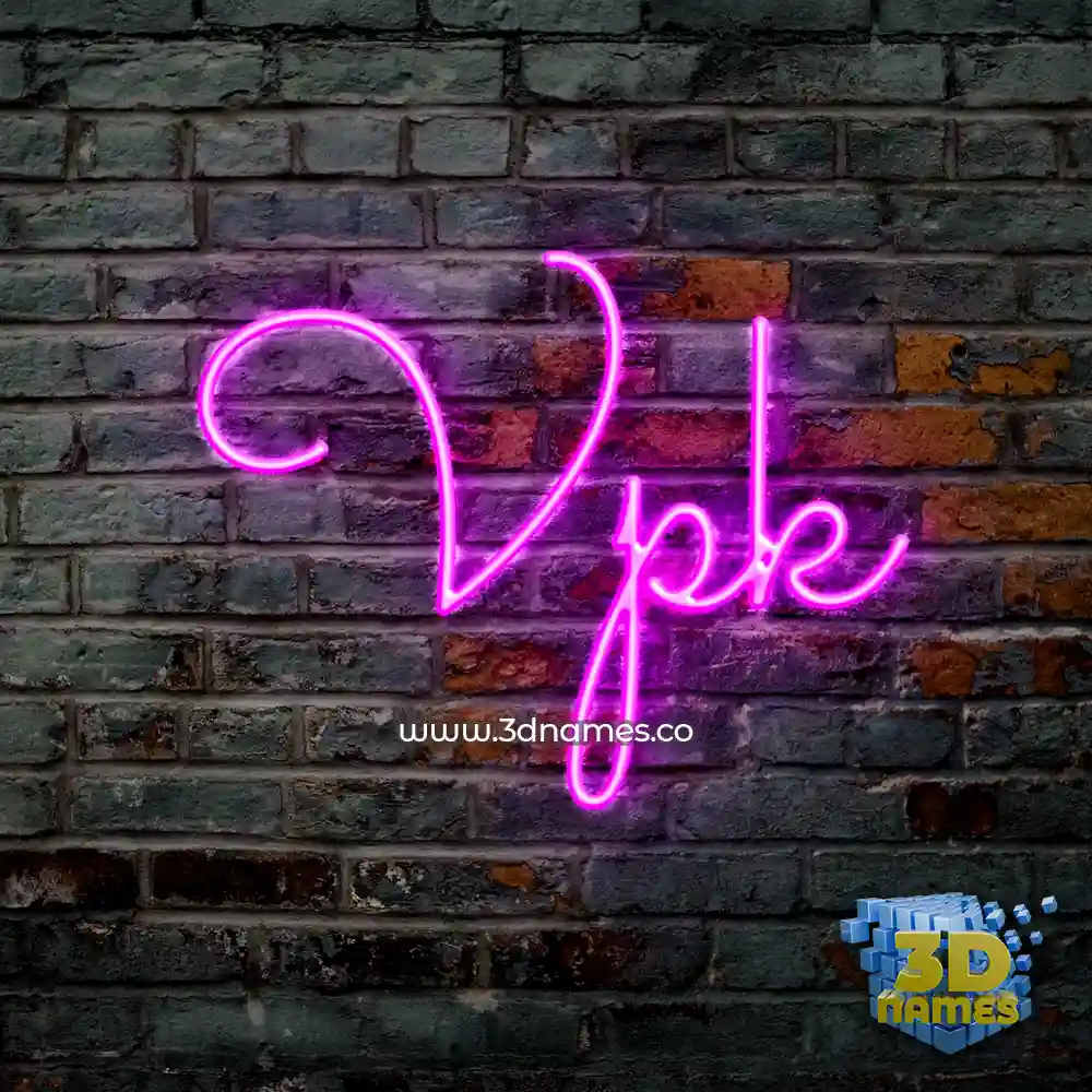 vpk in Pink Neon style - 3D name wallpaper