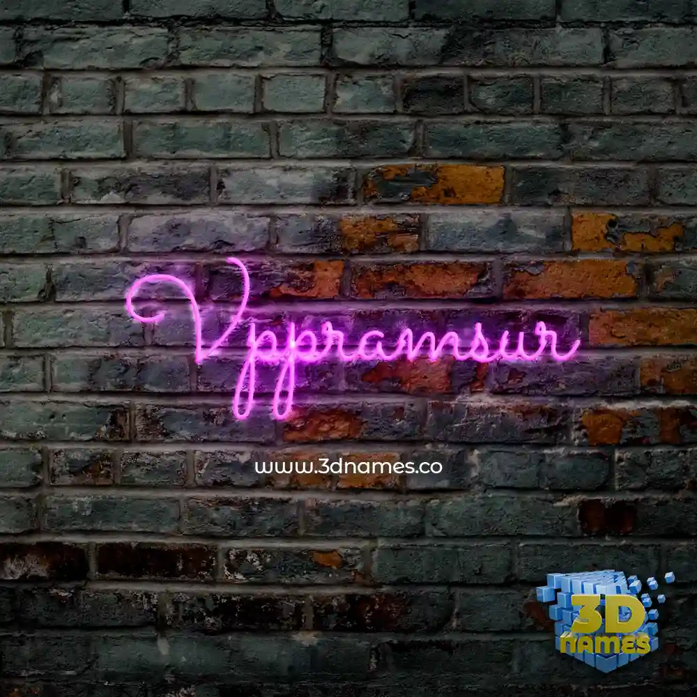 vppramsur in Pink Neon style - 3D name wallpaper