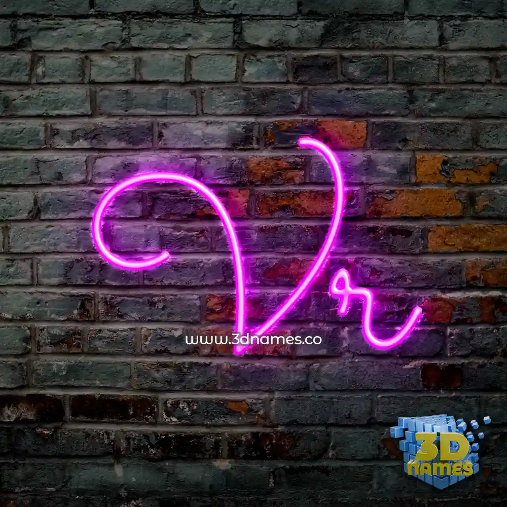 vr in Pink Neon style - 3D name wallpaper